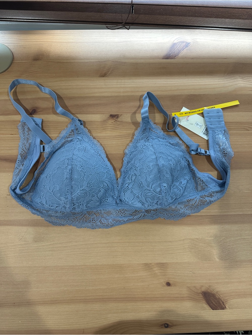 Lace Triangle Bralette in Dusty Blue